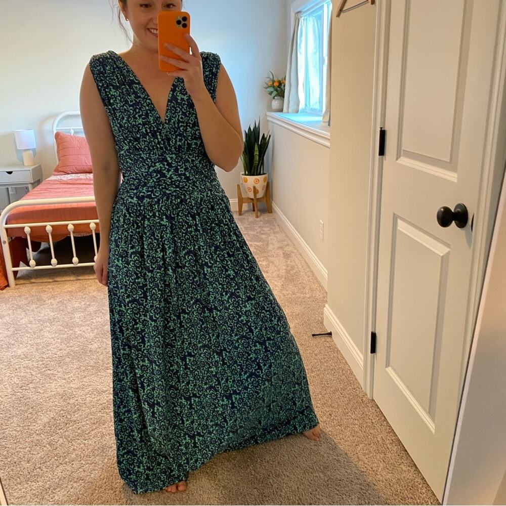 Chiara Boni La Petite Robe Blue Floral Maxi Dress Medium - Picture 4 of 16
